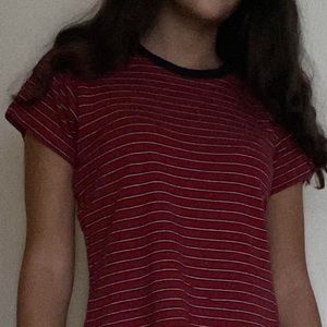 Red Brandy Melville Striped Top